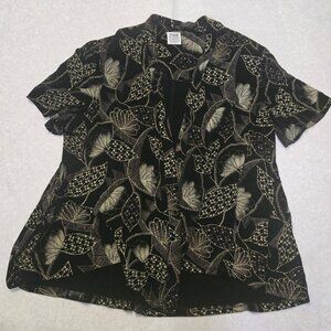 R&M Richards - Karen Kwong Women's Open Front Dress Shirt 3x